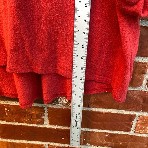 Soft Surroundings Womens Large Red Rayleigh Roll Tab Fleece Zip Sweater - Picture 6 of 9